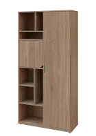 KSR6-83 P skříň šatní, 1x výsuvné ramínko, dvířka, niky, 2053x1022x400 mm, provedení pravé, korpus a